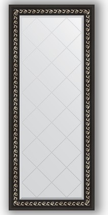Зеркало Evoform Exclusive-G 650x1540 с гравировкой, в багетной раме 81мм, чёрный ардеко BY 4139