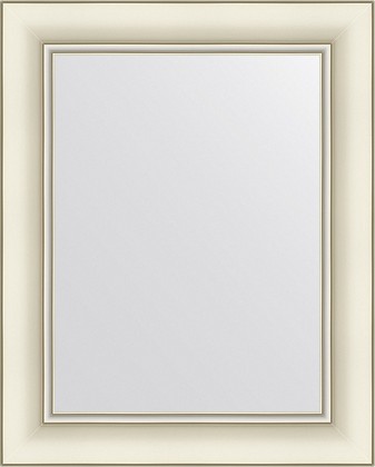 Зеркало Evoform Definite 41x51, в багетной раме, белый с серебром 60мм BY 7625