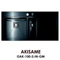 Кухонная мойка Omoikiri Akisame 100-2-IN-GM-L, чаша слева, воронёная сталь OAK-100-2-IN-GM