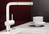 Смеситель кухонный с выдвижным изливом, керамика матовый белый Blanco Linus-S 516711
