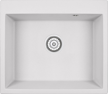Кухонная мойка Granula 6001, 600x520, накладная, кварц, Арктик 6001, АРКТИК