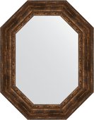 Зеркало Evoform Polygon 720x920 в багетной раме 120мм, состаренное дерево с орнаментом BY 7271