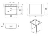 Кухонная мойка Granula Kitchen Space KS-6003, 600x510, накладная, кварц, Шварц (чёрный металлик) 6003, ШВАРЦ