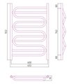 Комбинированный полотенцесушитель Иллюзия-Профи, 1000x600, полированная сталь 00-5108-1060