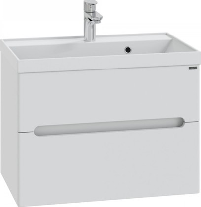 Тумба с раковиной Санта Лондон Classic 700, подвесная, 2 ящика, белый 224003л+Classic70м