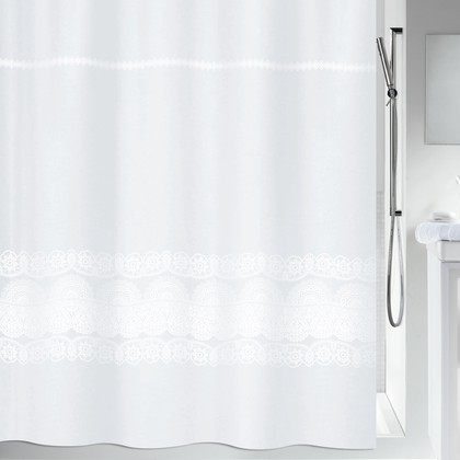 Штора для ванной Spirella Broderie, 180x200см, текстиль, белый 1020116