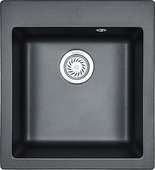 Кухонная мойка Granula 4201, 415x490, накладная, кварц, Шварц (чёрный металлик) 4201, ШВАРЦ
