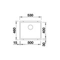 BLANCO SUBLINE 500-U Схема с размерами: вид сверху
