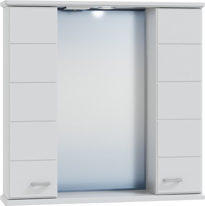 Зеркальный шкаф Санта Омега 750x760x155, со светильником, белый 107005
