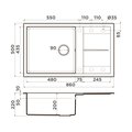 Кухонная мойка Omoikiri Sumi 86A-GR, с крылом, Artceramic, leningrad grey 4997106