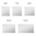 Зеркало Vigo Geometry Media Voice 1200x700 LED-подсветка, подогрев, голосовое управление, Bluetooth, дата, время 052