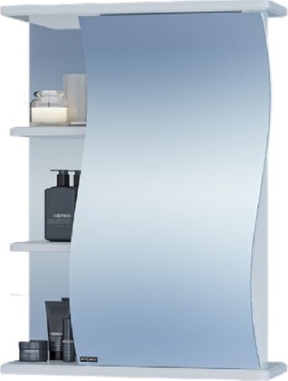 Зеркальный шкаф Санта Волна 500x700x150, правый,белый 101006