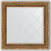 Зеркало Evoform Exclusive-G 890x890 с гравировкой, в багетной раме 101мм, вензель бронзовый BY 4335