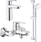 Набор смесителей для ванны Grohe BauEdge 3в1, с душевым гарнитуром 2jet, хром 1000180