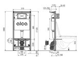 Cистема инсталляции Alcaplast Sadromodul, для унитаза, для монтажа в деревянных зданиях AM101/1120W