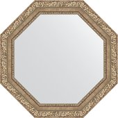 Зеркало Evoform Octagon 700x700 в багетной раме 85мм, виньетка античное серебро BY 7335