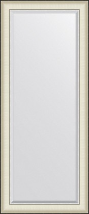 Зеркало Evoform Exclusive 64x154, с фацетом, в багетной раме, белая кожа с хромом 78мм BY 7456