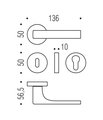 Ручка дверная Colombo Robocinque, d50, с накладкой классик, хром матовый ID61R cromat