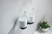 Стакан с держателем двойной Aquatek Бетта настенный, чёрный матовый AQ4617MB