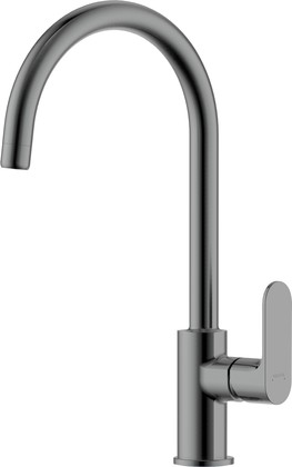 Смеситель для кухни Aquatek Альфа полукруглый излив, оружейная сталь AQ1982BGM