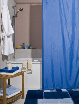 Штора для ванной Spirella Atlas 180x200, текстильная, синяя 4005713