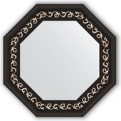 Зеркало Evoform Octagon 550x550 в багетной раме 81мм, чёрный ардеко BY 3766