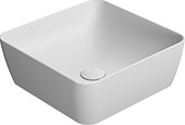 Раковина GSI Nubes 380, накладная, квадратная, белый матовый 903809