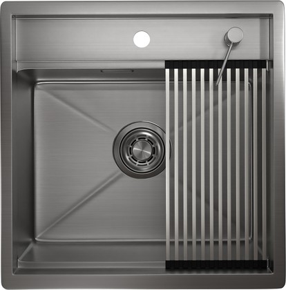 Кухонная мойка Granula Kitchen Space KS-5051 500x510, накладная, нержавеющая сталь, Сталь сатин 5051, СТАЛЬ САТИН