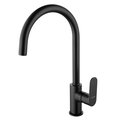 Смеситель для кухни Aquatek Альфа полукруглый излив, матовый чёрный AQ1982MB