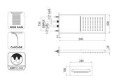 Верхний душ Bossini Manhattan, 500х200, 2jet, настенный, чёрный матовый I00570.073