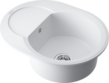 Кухонная мойка Omoikiri Sakaime 60E-WH с крылом, Tetogranit, белый 4993136