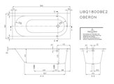 Ванна квариловая Villeroy & Boch Oberon 180x80см с ножками, без отверстия перелива, белая UBQ180OBE2V-01