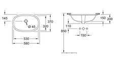 Раковина Villeroy & Boch O.novo 530, с установкой под столешницу 41625001