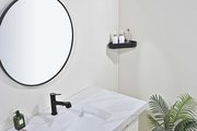 Полка для душа угловая Aquatek со стеклоочистителем, матовый чёрный AQ4976MB