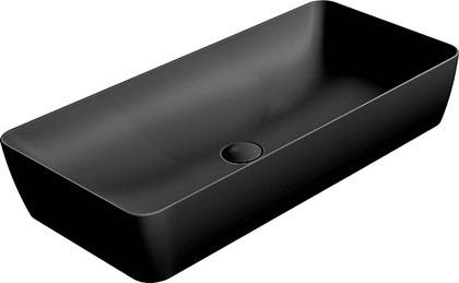 Раковина GSI Nubes 800, накладная, прямоугольная, Ardesia matt чёрный матовый 904026