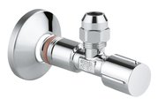 Угловой вентиль Grohe, 1/2x3/8" универсальный, для подключения смесителей, самоуплотняющееся резьбовое соединение, хром 22039000