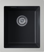 Кухонная мойка Omoikiri Omishima 41-U BL Matt Natceramic, подстольный монтаж, чёрный матовый 4997515