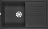 Кухонная мойка Granula 8601, 860x500, накладная, с крылом, кварц, Турмалин 8601, ТУРМАЛИН