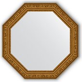 Зеркало Evoform Octagon 504x504 в багетной раме 57мм, виньетка состаренное золото BY 3688