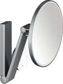 Косметическое зеркало Keuco iLook_move, с подсветкой, круглое, с сенсорной панелью, увеличение х5, хром чёрный шлифованный 17612 139002