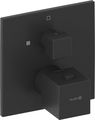 Смеситель для душа Kludi Decus встраиваемый, с термостатом, SLIM.BOX, чёрный матовый 548853975