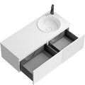 Тумба с умывальником Aqwella Боско Casso 1200 R/L, с двумя ящиками, фасад рамка+волна, белый BOS0112WM+BOS07RAM67WM+BOS07VOL52WM+CAS.12.04.R/L