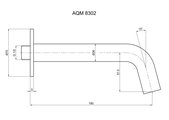 Излив встраиваемый AQUAme 180, золото шлифованное AQM8302BG