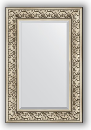 Зеркало Evoform Exclusive 600x900 с фацетом, в багетной раме 106мм, барокко серебро BY 3424