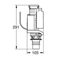 Смывной механизм Grohe для смывного бачка, двухрежимный сливной клапан AV1 66558000