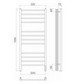 Полотенцесушитель электрический Terminus Аврора Trend, П12 500x1250, quick touch 4670078544377