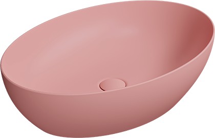 Раковина GSI Pura 600, накладная, овальная, розовый матовый 884224