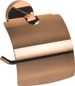 Держатель для туалетной бумаги Bemeta Coral, с крышкой, глянцевое медное золото 158112012