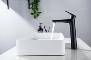 Смеситель для раковины Aquatek Бетта 230, без донного клапана, чёрный матовый AQ1104MB