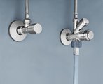 Угловой вентиль Grohe, 1/2x3/8" универсальный, для подключения смесителей, резьба с насечками, Антрацит - Hard Graphite 22037A00